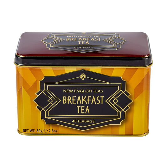 Inspired the visual art movement of the 1920s and 1930s. New English Teas have created this 40 teabag tin to reflect the Art Deco style that could be seen in iconic British buildings & architecture, such as the Daily Express buildings in London, Manc