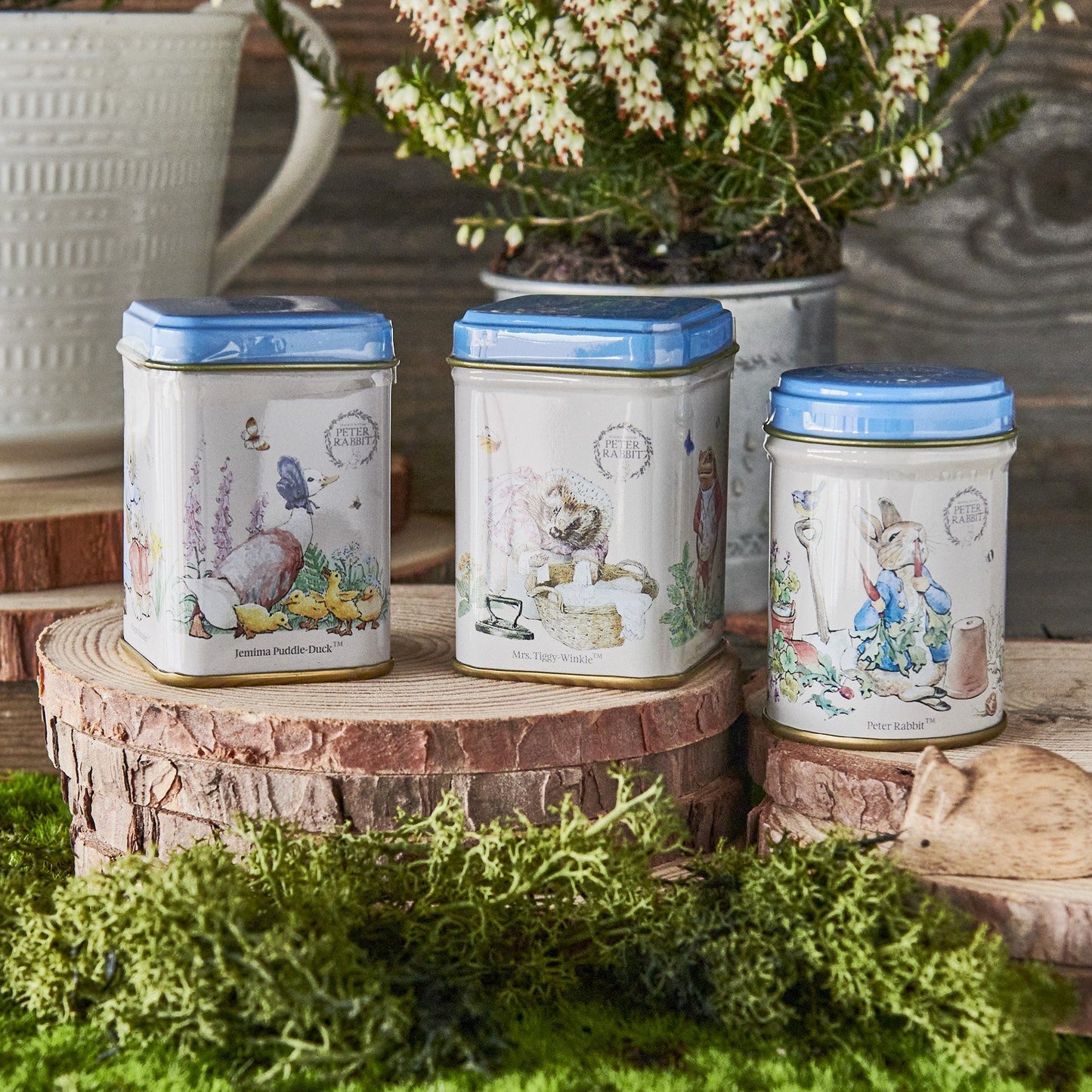 This officially licensed Beatrix Potter Mini Tea Tin Gift Set features three tins of loose-leaf tea blends adorned with illustrations of Peter Rabbit, Mrs Tiggy-Winkle and Jemima Puddle-Duck. Perfect for Beatrix Potter aficionados, this opulent selec