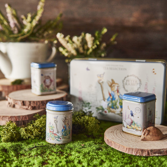 Take your summer tea party up a notch with our Beatrix Potter Tea Tin Bundle! This officially licensed collection of tins, each lovingly illustrated with Peter Rabbit, Jemima Puddle-Duck and friends, is sure to be a hit with any fan of Beatrix Potter