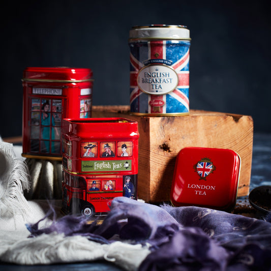 These fun mini tea tins capture our favourite British icons; a Red Bus, Telephone Box & Union Jack. Each collectable mini tin contains one of our most popular loose-leaf tea blends; English Breakfast, English Afternoon and our very own London Blend. 