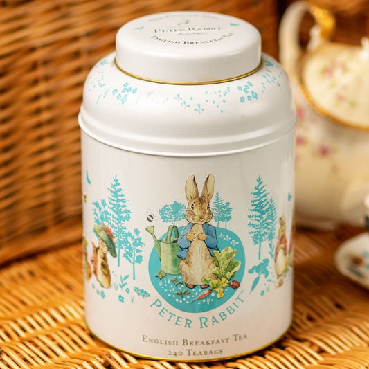 Our officially licensed Classic Peter Rabbit tea caddy is highly collectable, this gorgeous, embossed tea tin contains 240 of our most popular and delicious English Breakfast teabags. The ideal gift! English Breakfast is a full-bodied aromatic black 