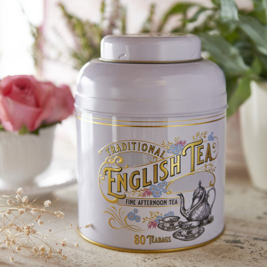 A new edition to our most popular vintage range of tea caddies. Our Ivory Vintage Victorian tea caddy contains 80 of our best-selling English Afternoon teabags. English Afternoon is a medium-bodied aromatic black tea with a very slightly lower caffei