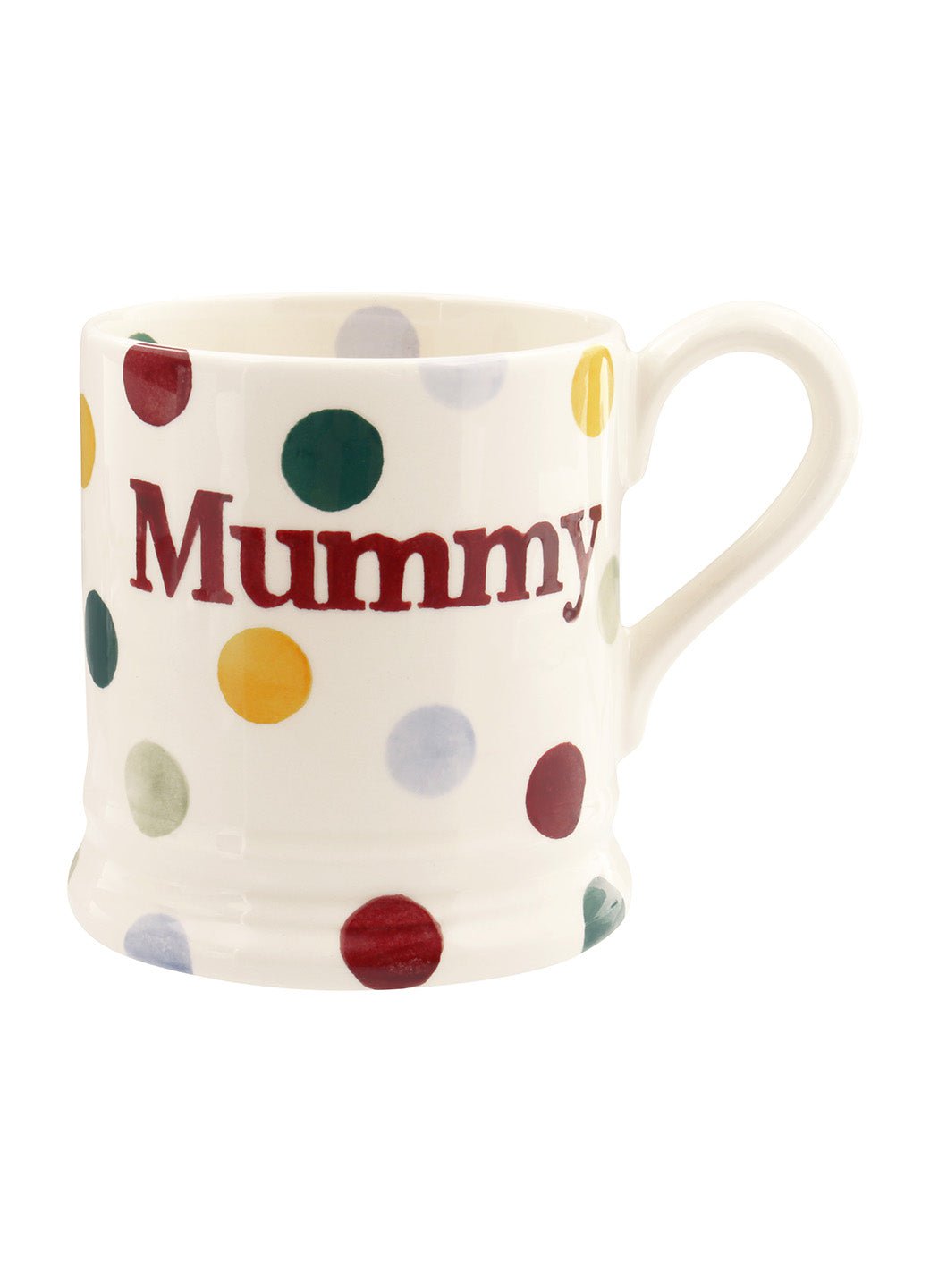 Polka Dot Mummy 1/2 Pint Mug Unique Handmade & Handpainted English Earthenware Tea/Coffee Mug Emma Bridgewater