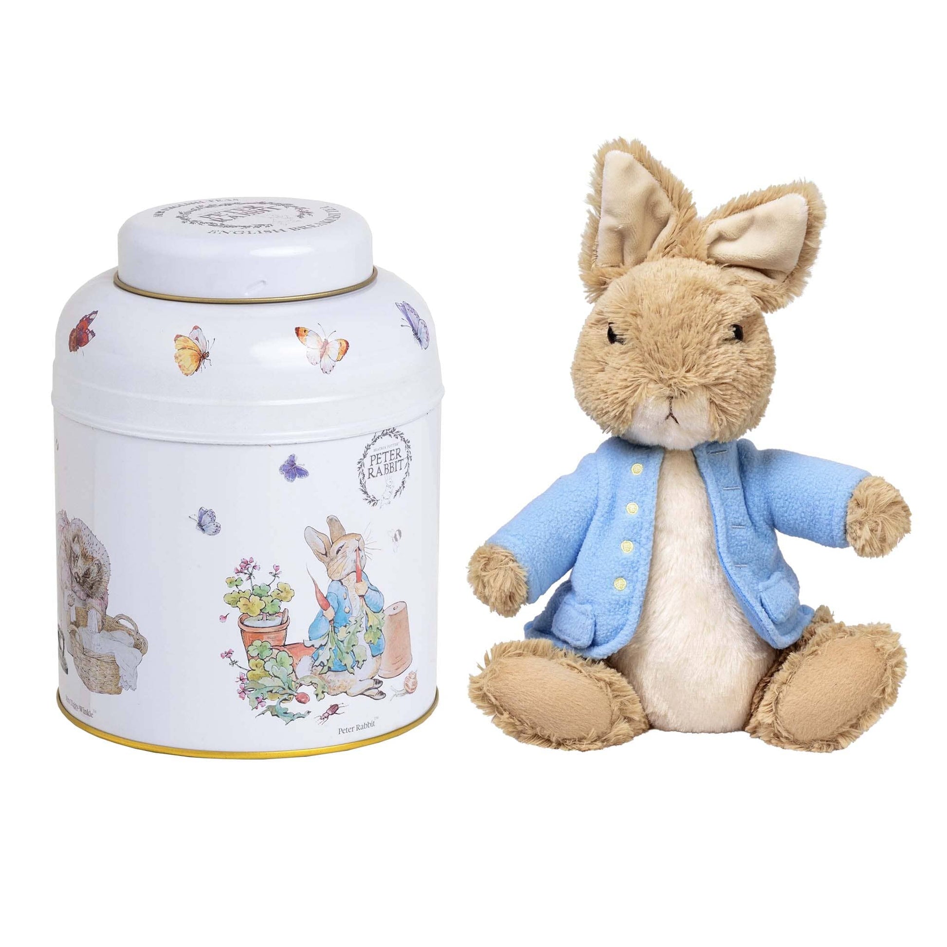 Discover the perfect gift set from our World of Peter Rabbit collection. This very giftable Peter Rabbit set includes original Peter Rabbit & friends illustrations on a tea caddy, accompanied by a luxury Peter Rabbit Plush Toy made by soft toy master