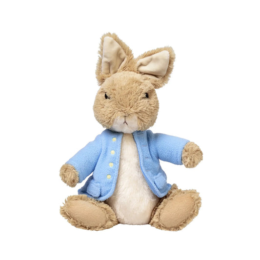 This Peter Rabbit Plush Toy is officially licensed and crafted by master toy maker Gund. Created with delightfully plush fabric, this lovable toy is dressed in clothing straight out of Beatrix Potter's illustrations, complete with its iconic blue jac