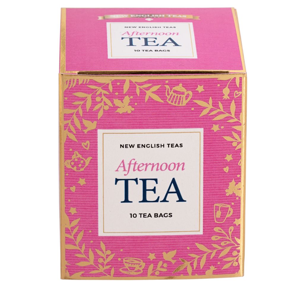 Our Pink Christmas themed box of 10 Afternoon teabags makes a great stocking filler. Each box contains 10 Afternoon teabags. Afternoon tea is a traditional English black tea, medium-bodied & aromatic, best served with a splash of milk. Pink Christmas