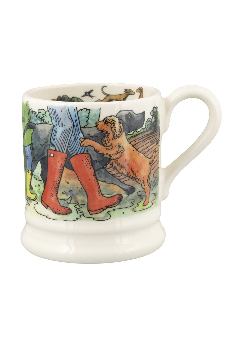 Emma Bridgewater FAVOURITE DOG WALKS 1/2 PINT MUG Unique Handmade & Handpainted English Earthenware Tea/Coffee Mug