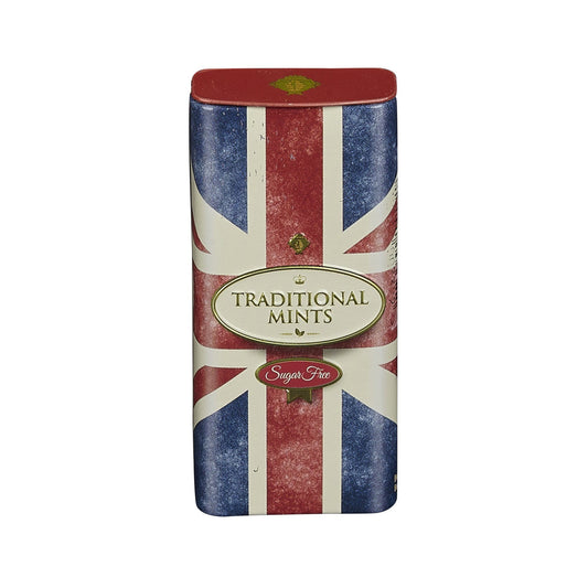 Iconic, eye catching Retro Union Jack Travel Mints tin. These tins are perfect for a little bit of pocket-friendly minty freshness. Featuring a flip top lid, they are a great keepsake and easily refillable. Tin Contains: 25g of sugar free mints