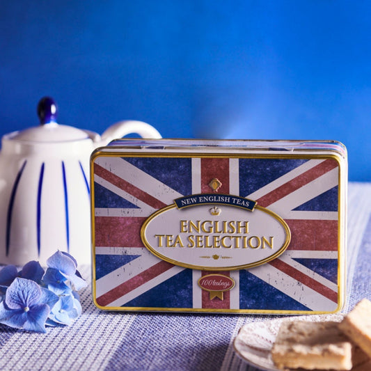 Our Retro Union Jack tin is a highly collectible, super-cool tin containing a selection of 100 of our best-selling teabags; English breakfast, English Afternoon & Earl Grey. Union Jack Tea Tin includes: 34x English Breakfast teabags 33 x English Afte