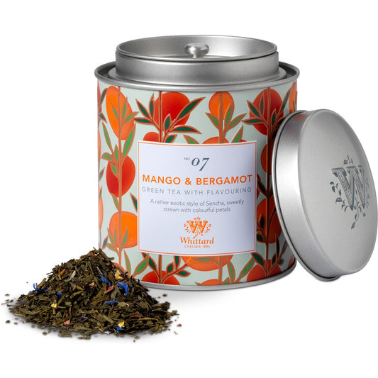 Tea Discoveries Mango & Bergamot Tea Caddy This sweet yet sophisticated green tea is perfect for adding a twist of summer exoticism to an afternoon spread, delicately blended with flavours of mango, lulo and bergamot. A Great Taste Award winner in both 2013 and 2014, the judges admired the teas good sweetness on the finish, describing it as clean and sweet throughout. High-quality green tea leaves form the base of the blend