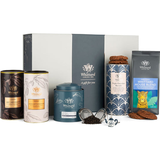 The Taste of Whittard Gift Box Do you know a flavour fiend, a taste tinkerer, or an aroma accomplice? If so, then The Taste of Whittard Gift Box would be the ideal gift for them.This gift box also comes with a Teatime Infuser so you can enjoy your tea. For the chocoholics among us, we have included Luxury Hot Chocolate and Luxury White Hot Chocolate; these can be made into delightful milkshakes, like all our hot chocolates.