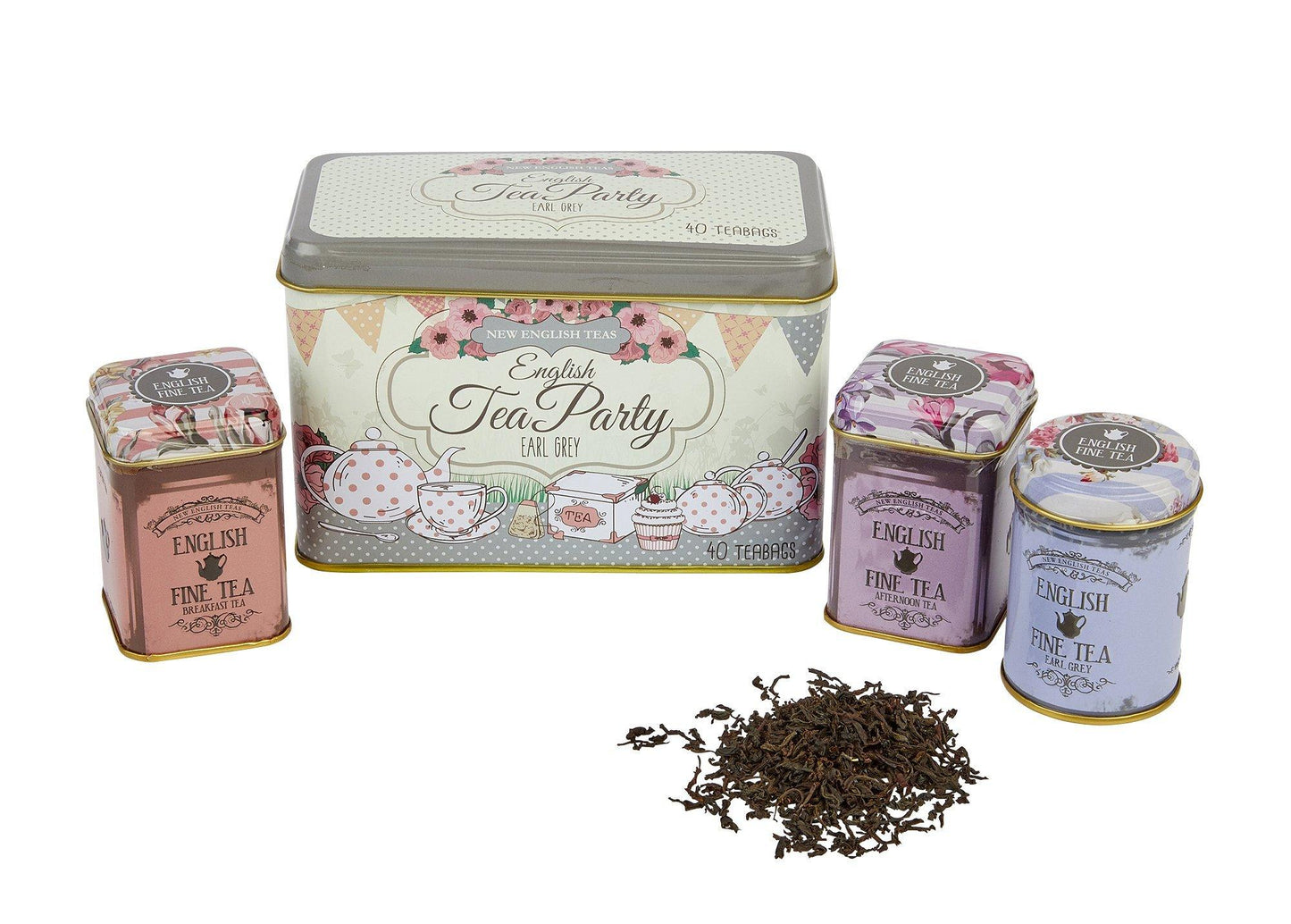 Our Vintage English Afternoon Tea Party Selection Gift Set contains our best-selling and most collectable quintessentially English floral tea caddies. Enjoy a range of our specially selected blends of English Breakfast Tea, English Afternoon Tea, and