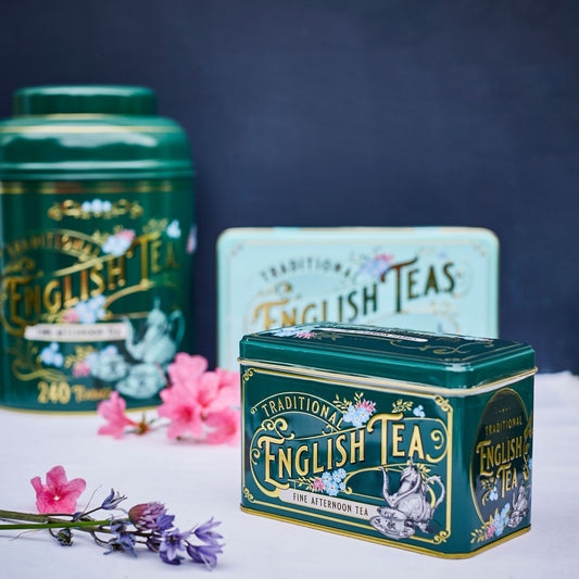 Present the special someone in your life with the ultimate gift of luxury with this exquisite Vintage Victorian Collection Gift Bundle. Featuring our signature bottle-green tea caddy with 240 English Afternoon teabags, a selection tin exhibiting our 